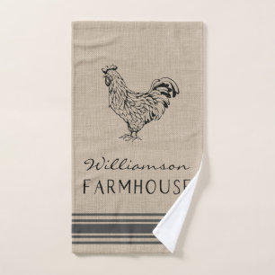 RUSTISCHE ROOSTER LANDWIRTSCHAFT FAMILIENNAME BURL HANDTUCH