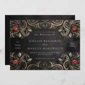 Rustische Rose Einladung (Vorne/Hinten)