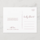 Rustische Rose Gold Script 3 Fotovorlage Vielen Da Postkarte (Rückseite)