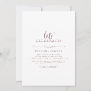 Rustische Rose Gold Script Feiern lassen Einladung