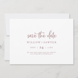 Rustische Rose Gold Script Horizontal Save the Dat Date