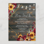 Rustische Rose und Aster QR Code Wedding Begleitkarte (Vorderseite)