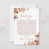 Rustische Rose und Chrysanthemum-Hochzeit im Herbs Dankeskarte (Vorderseite)