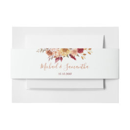 Rustische Rose und Chrysanthemum-Hochzeit im Herbs Einladungsbanderole