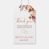 Rustische Rose und Chrysanthemum-Hochzeit im Herbs Geschenkanhänger (Rückseite)