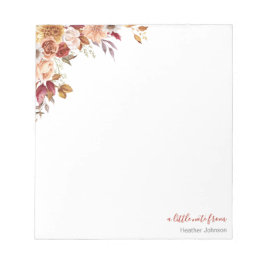 Rustische Rose und Chrysanthemum-Hochzeit im Herbs Notizblock