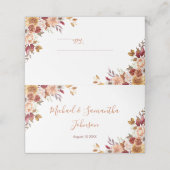 Rustische Rose und Chrysanthemum-Hochzeit im Herbs Platzkarte (Außenseite Aufgefaltet)