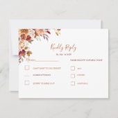Rustische Rose und Chrysanthemum-Hochzeit im Herbs RSVP Karte (Vorderseite)