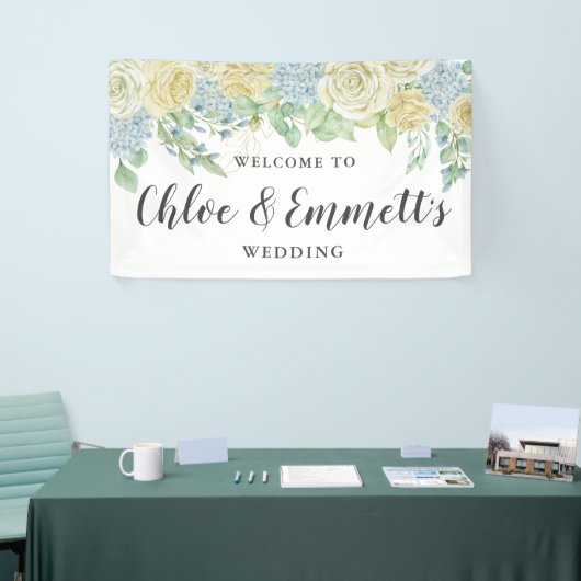 Rustische Rose und Hydrangea-Blumenhochzeit Banner (Messeveranstaltung)