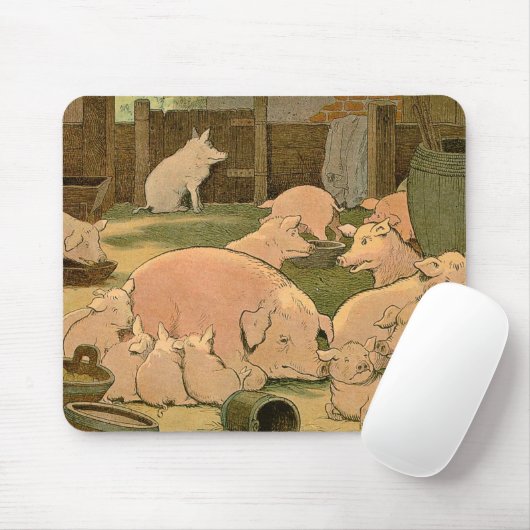 Rustische Schweine und Ferkel im Betrieb Mousepad (Mit Mouse)