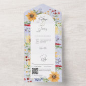 Rustische Sommer-Wildblumen Sonnenblumen Peri QR C All In One Einladung (Innen Boden)
