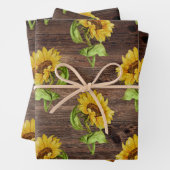 Rustische Sonnenblume auf Holz Geschenkpapier Set (Beispiel)