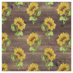 Rustische Sonnenblume auf Holz Stoff