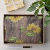 Rustische Sonnenblume auf Holzdekoupage Seidenpapier (Geschenk)