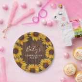 Rustische Sonnenblumen Goldfels-Dots-Graduierung Pappteller (Party)