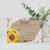 Rustische Sonnenblumen RSVP-Karte RSVP Karte (Stehend Vorderseite)