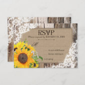 Rustische Sonnenblumen RSVP-Karte RSVP Karte (Vorne/Hinten)