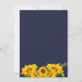 Rustische Sonnenblumen String Lights Pumpkin Navy Einladung (Rückseite)
