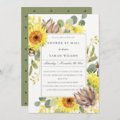 RUSTISCHE SONNENBLUMENDUSCHE EUCALYPTUS MIT MAIL EINLADUNG (Vorne/Hinten)