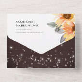 RUSTISCHE SONNENBLUMENFLUSSFLÜCHENFLÄCHEN, DIE ALL IN ONE EINLADUNG (Rückseite)