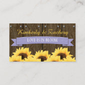 RUSTISCHE SONNENBLUMENSITZUNG PLATZKARTE (Rückseite)