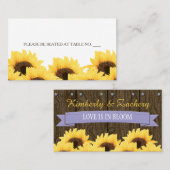 RUSTISCHE SONNENBLUMENSITZUNG PLATZKARTE (Vorne/Hinten)