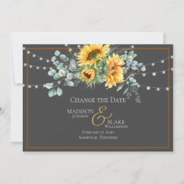 Rustische Strandleuchten Sonnenblumen ändern Datum Save The Date