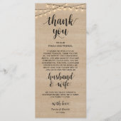 Rustische String-Lichter, Platzierung der Dankesch Programm (Vorderseite)