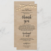 Rustische String-Lichter, Platzierung der Dankesch Programm (Vorne/Hinten)