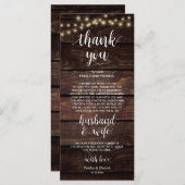 Rustische String-Lichter, Platzierung der Dankesch Programm (Vorne/Hinten)