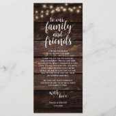 Rustische String-Lichter, Platzierung der Dankesch Programm (Vorderseite)