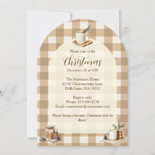 Rustische Tasse Geschenke Brown Gingham Christmas Einladung