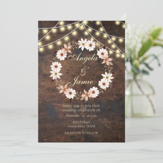 RUSTISCHE TERRACOTTA BOHO FLUSSBREITE EINLADUNG (Stehend Vorderseite)