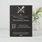 Rustische und moderne Einladungen zur GRILLEN (Stehend Vorderseite)