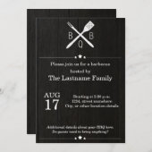 Rustische und moderne Einladungen zur GRILLEN (Vorne/Hinten)