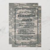 Rustische Vintage Militärische Hochzeitseinladunge Einladung (Vorne/Hinten)