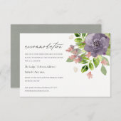 RUSTISCHE VIOLETT WILD BLUME & FOLIAGE-UNTERKUNFT BEGLEITKARTE (Vorne/Hinten)