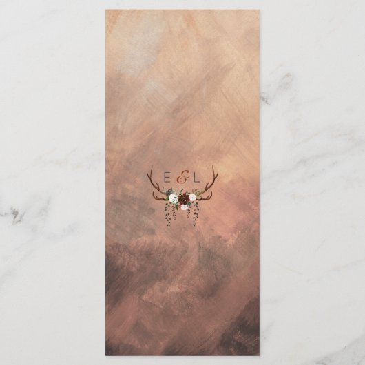 Rustische Waldfüße und Blütenblut Menükarte (Rückseite)