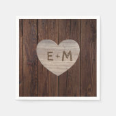 RUSTISCHE WEDERNAPKINS - HERZINITIALE LIEBE SERVIETTE (Vorderseite)