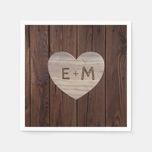 RUSTISCHE WEDERNAPKINS - HERZINITIALE LIEBE SERVIETTE (Vorderseite)
