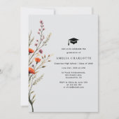 Rustische Wildblume Einfache Graduierungspartei Einladung (Vorderseite)