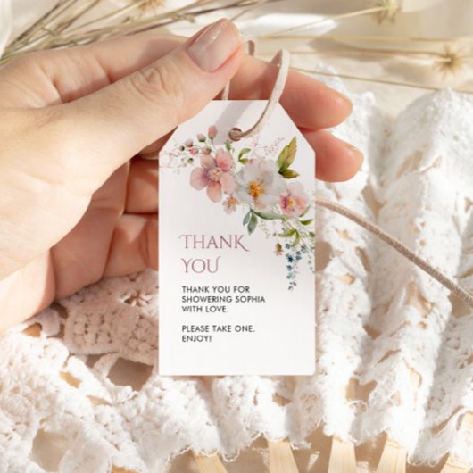 Rustische Wildblumen Brautparty-Geschenktasten Geschenkanhänger