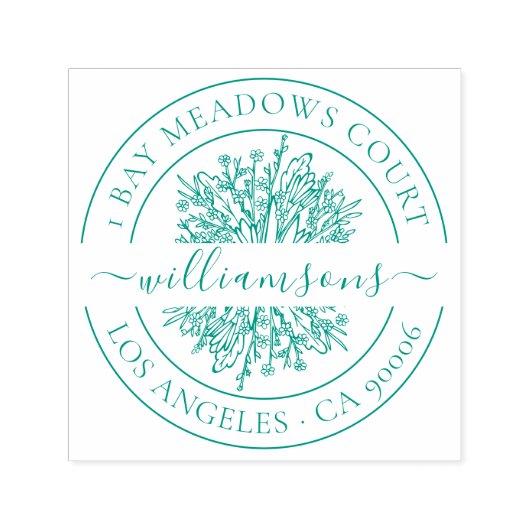 Rustische Wildblumen Elegante benutzerdefinierte R Permastempel (Design)