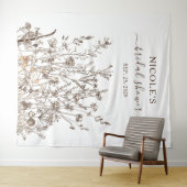 Rustische Wildblumen fallen Brautparty Hintergrund Wandteppich (Beispiel (Horizontal))