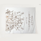 Rustische Wildblumen fallen Brautparty Hintergrund Wandteppich (Vorderseite (Horizontal))