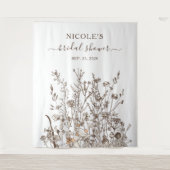 Rustische Wildblumen fallen Brautparty Hintergrund Wandteppich (Vorderseite)