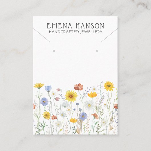 Rustische Wildblumen Nekklace Juwelier Display Car Visitenkarte (Vorderseite)