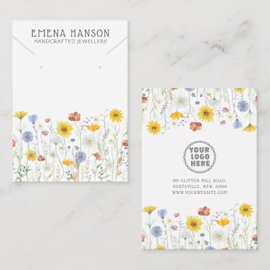 Rustische Wildblumen Nekklace Juwelier Display Car Visitenkarte (Vorne/Hinten)