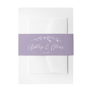 Rustische Wildblumen Script Lavender Lila Wedding Einladungsbanderole