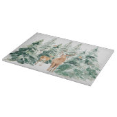 Rustische Winterwaldtiere Schneidebrett (Ecke)